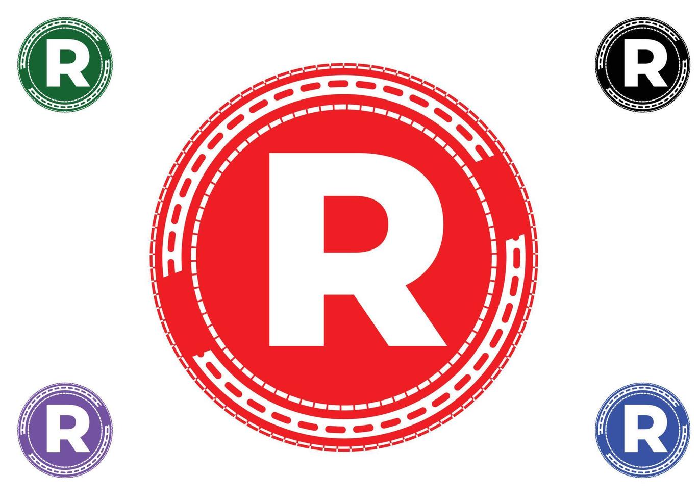 r brief logo en pictogram ontwerpsjabloon vector
