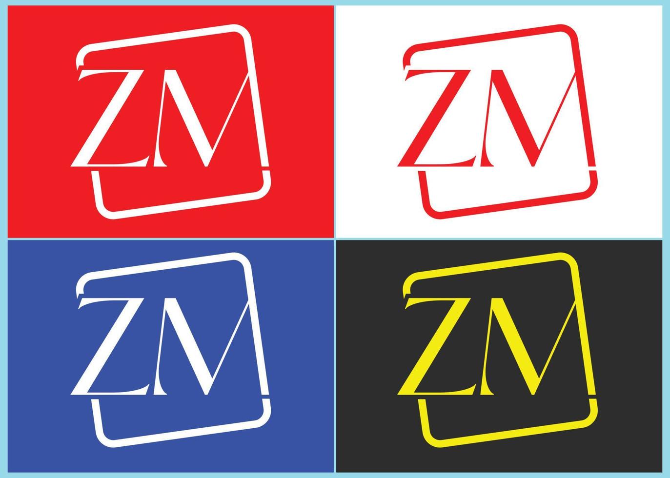 zm letter logo en pictogram ontwerpsjabloon vector