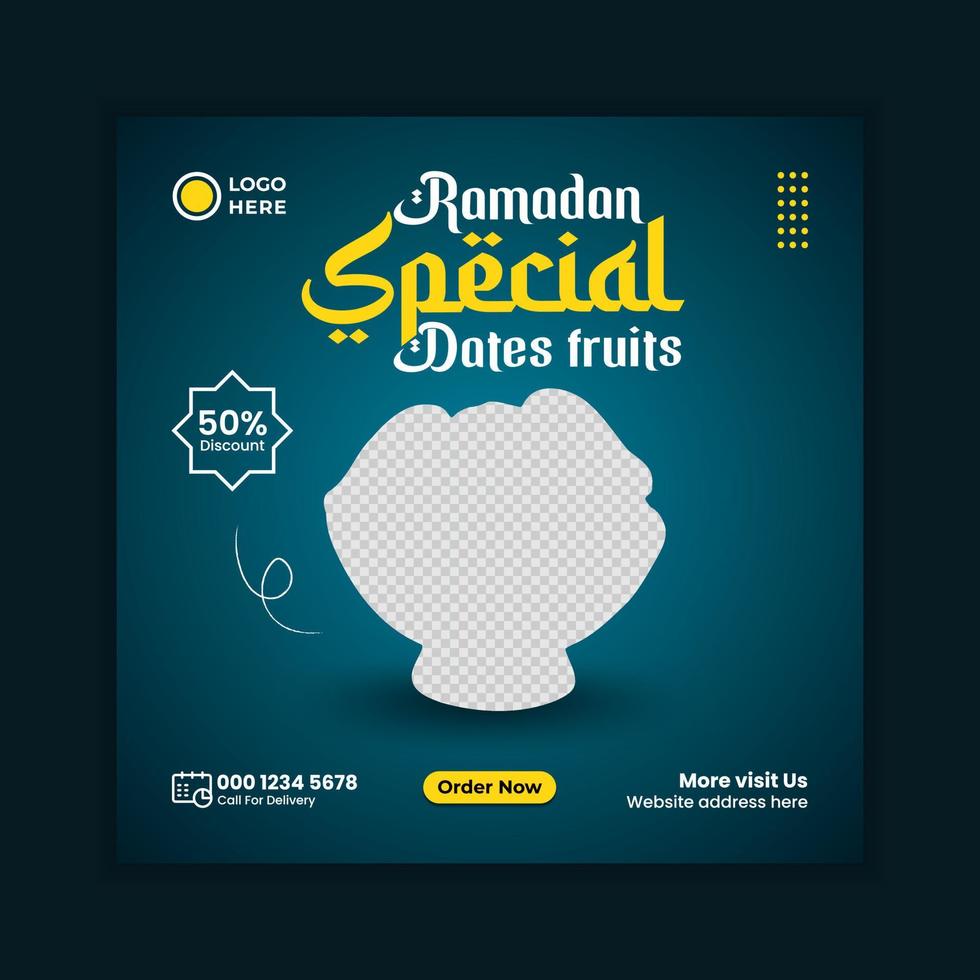 speciale ramadan voedselbanner en social media postsjabloonontwerp vector