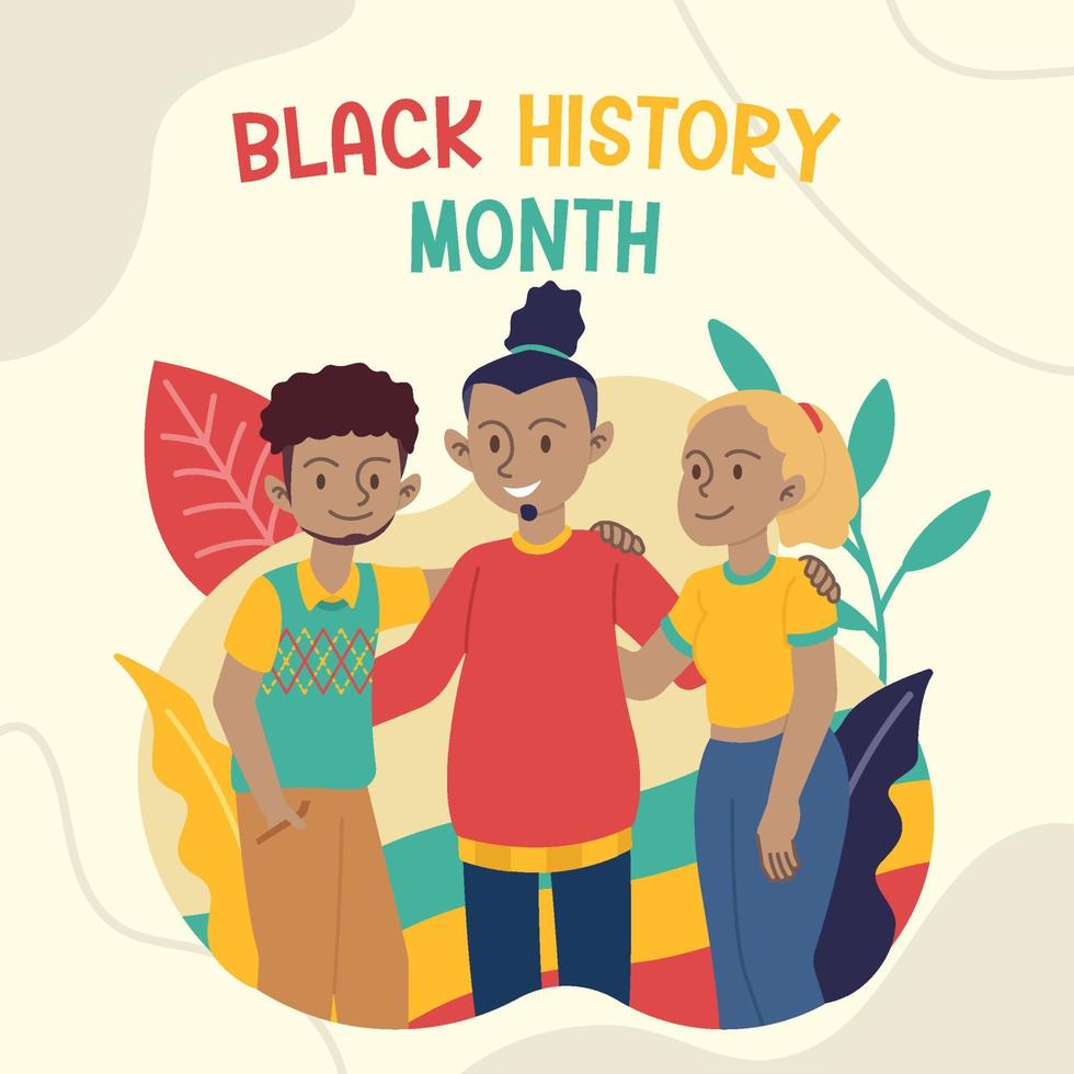 zwarte geschiedenis maand illustratie vector