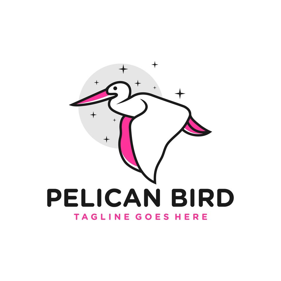 pelikaan vogel overzicht inspiratie illustratie logo vector