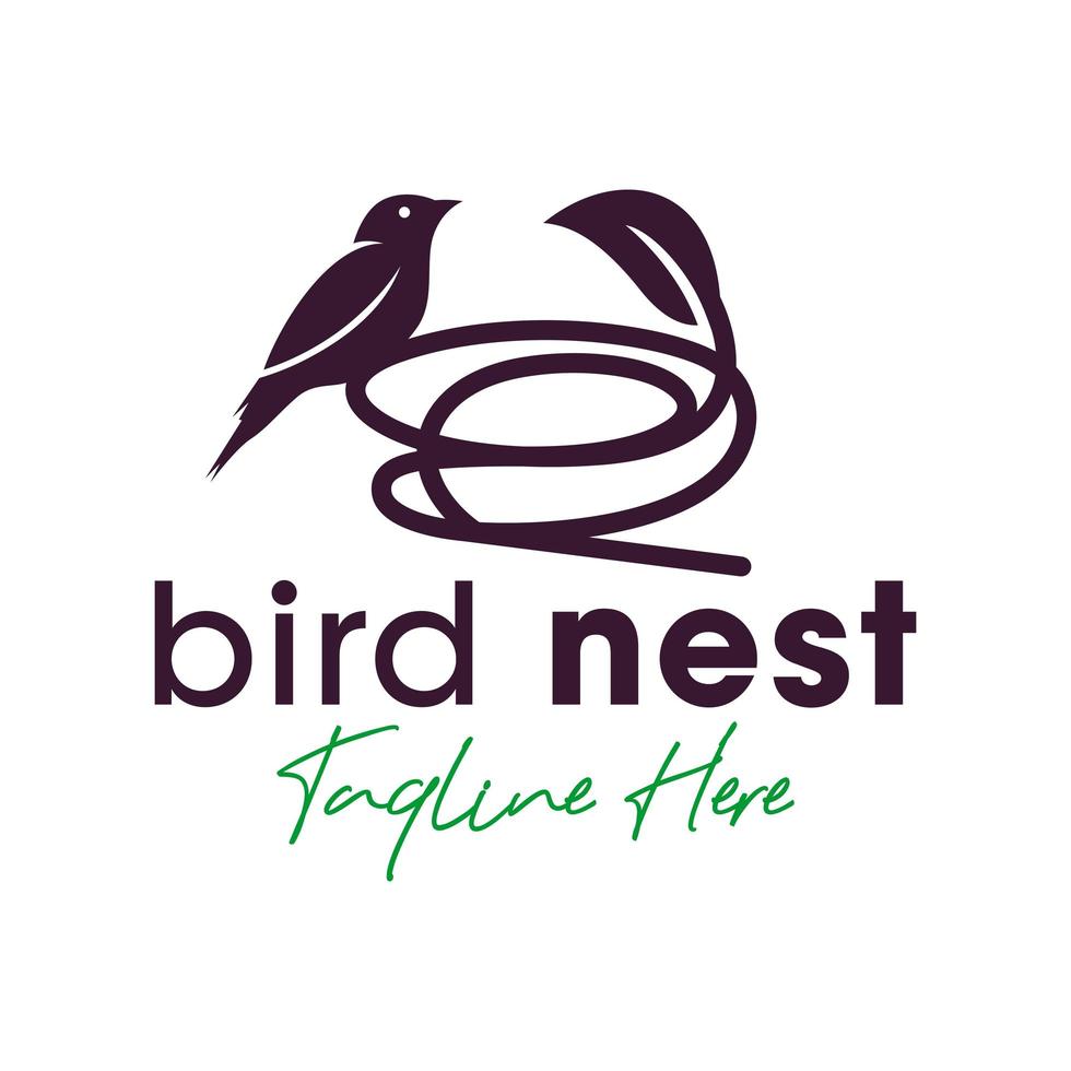 vogelnest inspiratie illustratie logo ontwerp vector