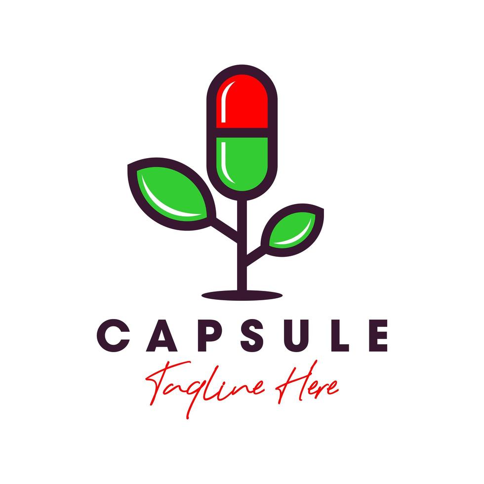 capsule geneeskunde boom inspiratie illustratie logo vector