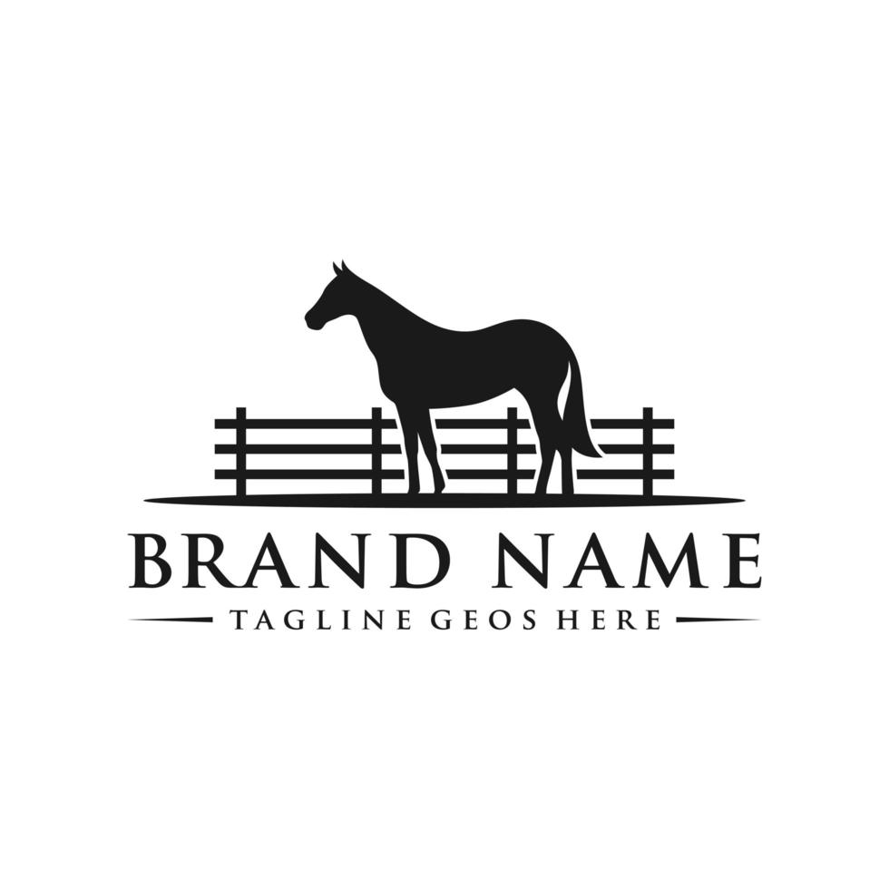 paardenboerderij inspiratie illustratie logo ontwerp vector