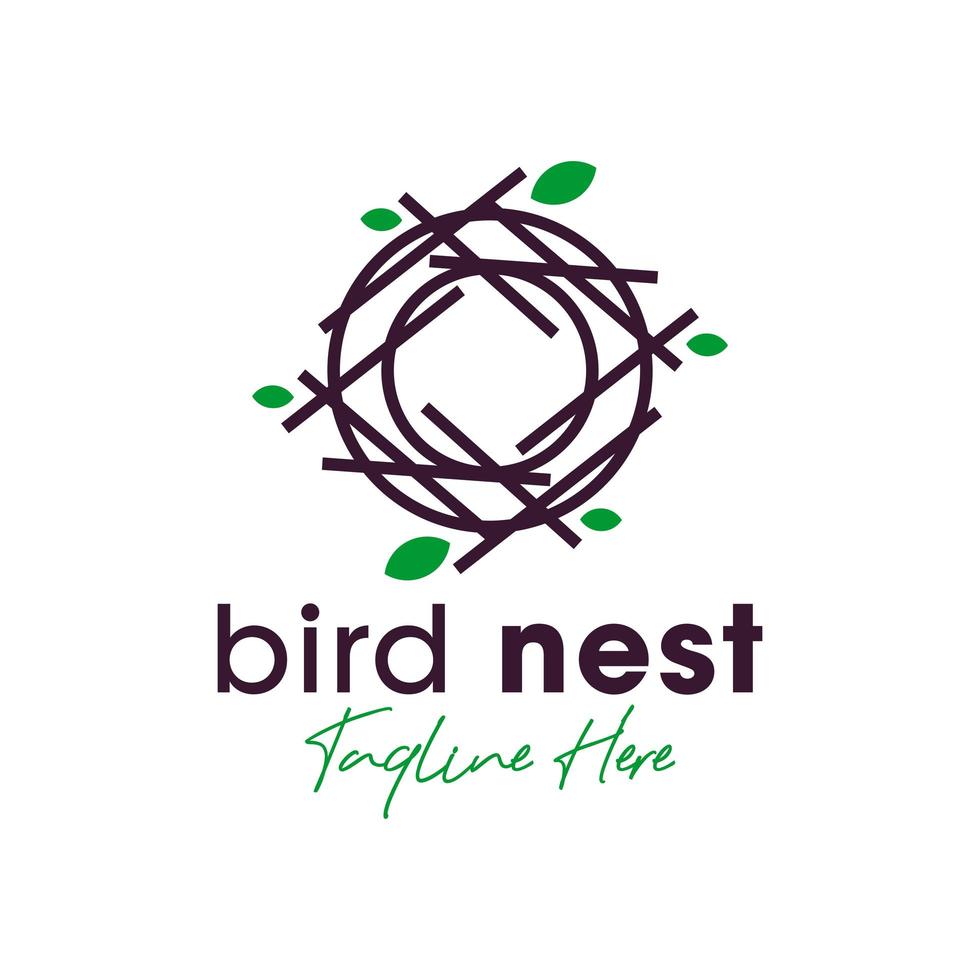 vogelnest inspiratie illustratie logo ontwerp vector