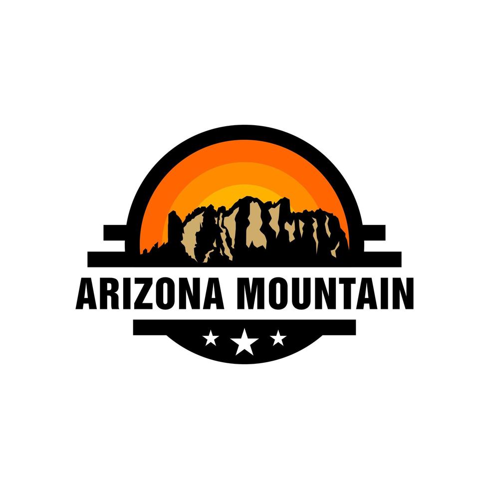 vintage logo arizona woestijn bergkaart inspiratie illustratie vector