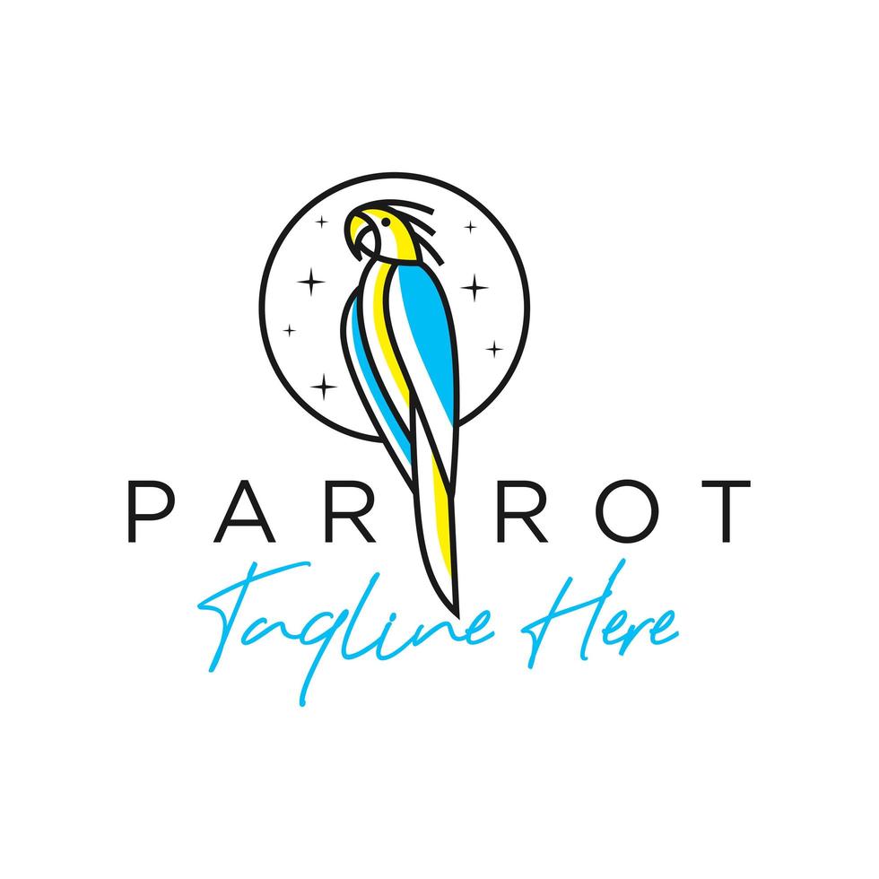 papegaai vogel inspiratie illustratie logo overzicht vector