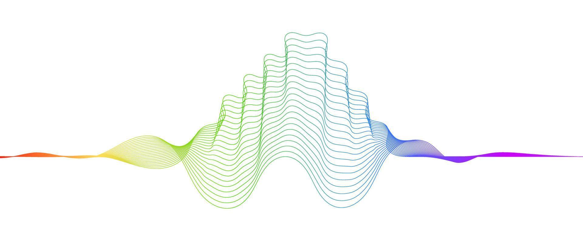 kleurrijke spectrumachtergrond of dynamische stromende vectorgolflijnen die op witte achtergrond worden geïsoleerd vector