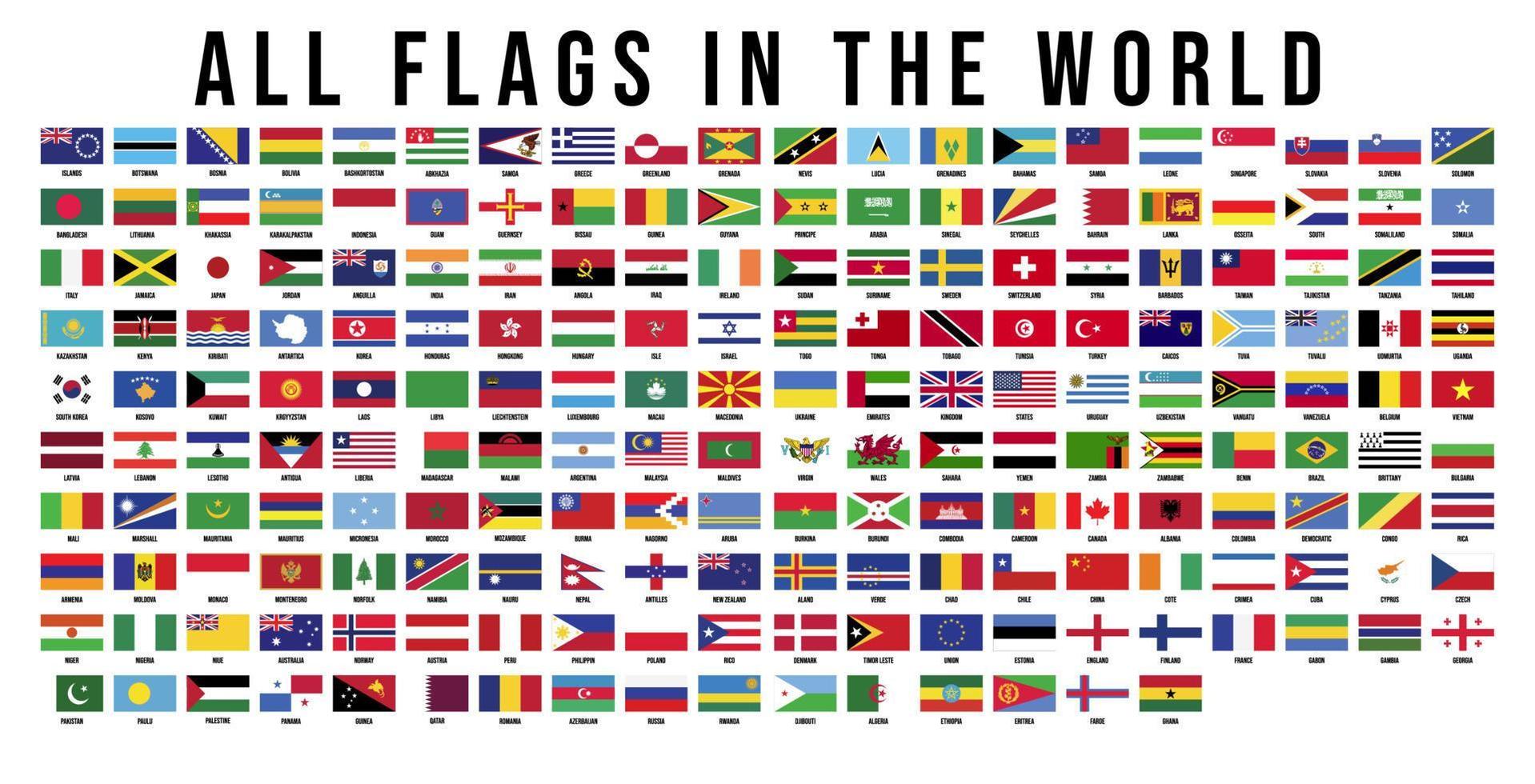alle vlaggen in de wereld vector