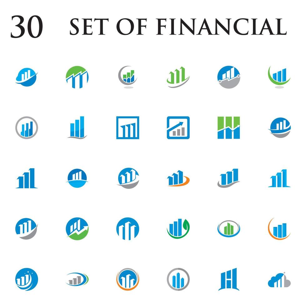 set van grafiek vector, set van financiële logo vector