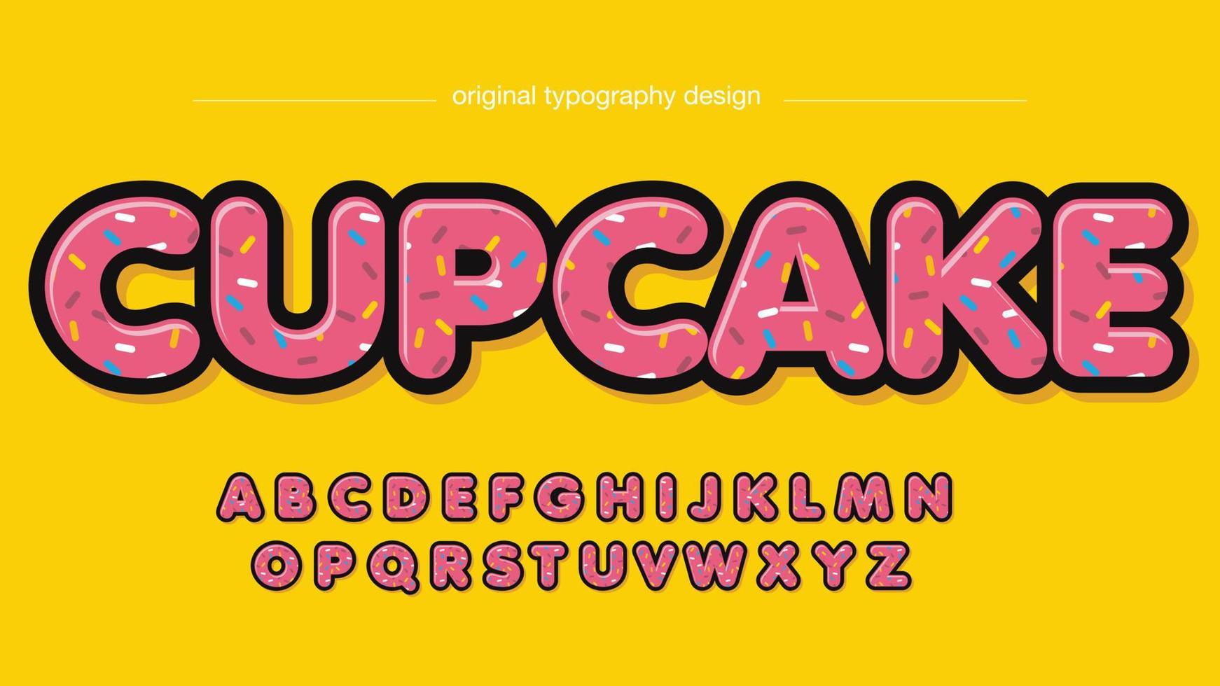 roze donut afgeronde cartoon geïsoleerde letters vector