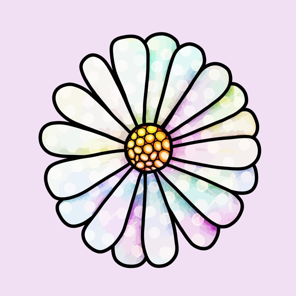 lente madeliefje aquarel doodle bloem vector