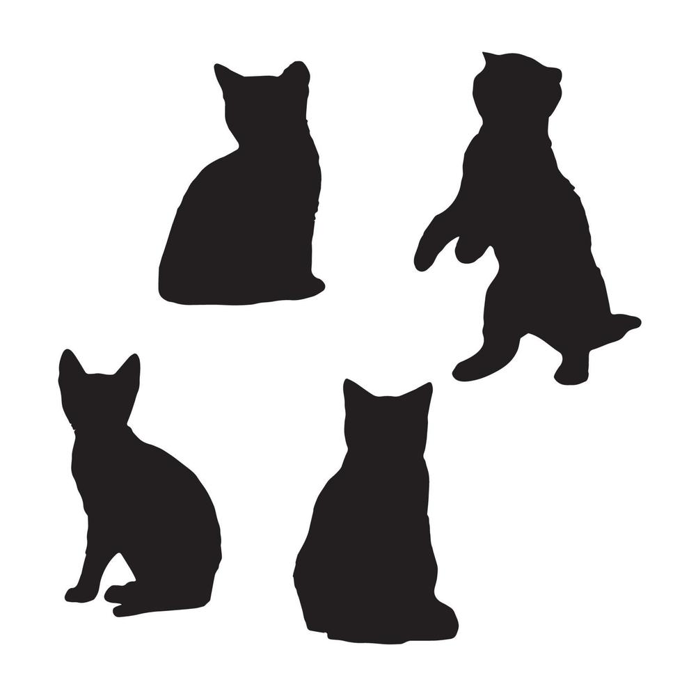 katten silhouet 1 vector