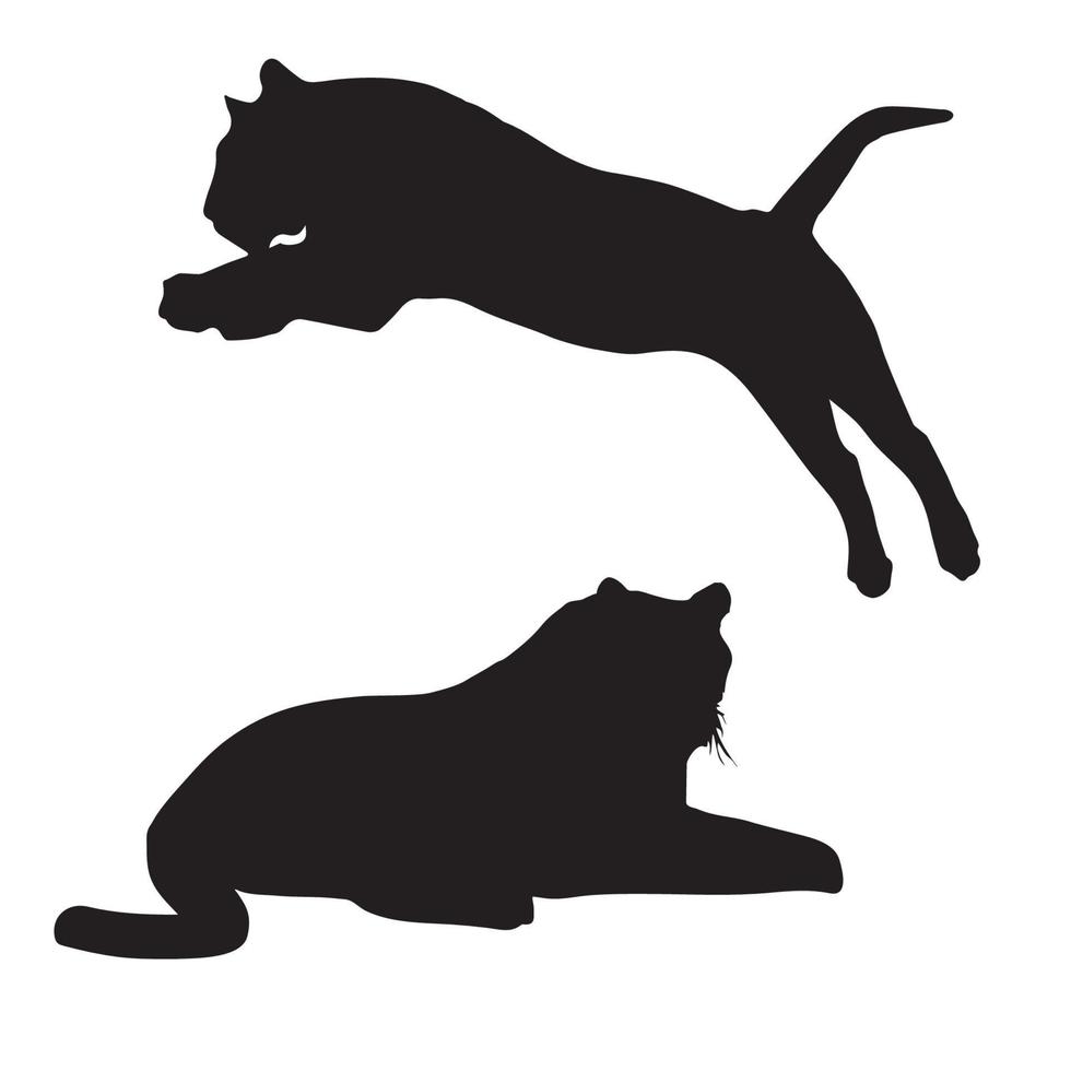 tijger silhouet 3 vector