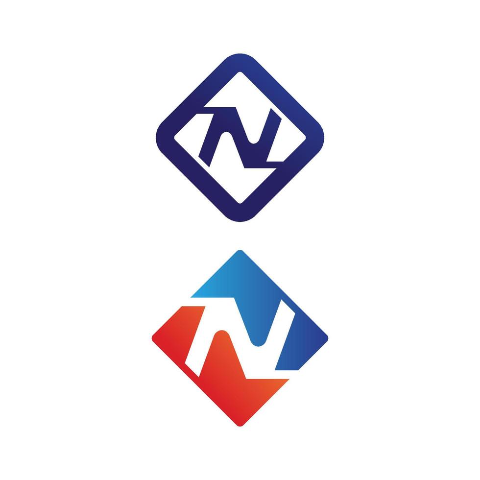 letter n en lettertype logo sjabloon decorontwerp vector