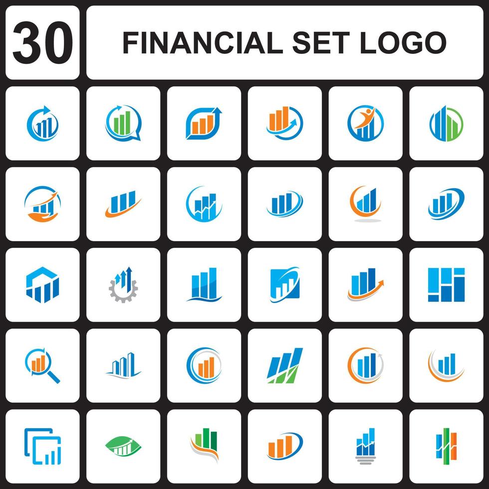 financiële set logo, financiële pijl set logo vector