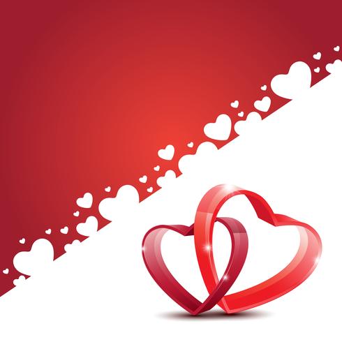 Mooie gelukkige Valentijnsdag liefde Wenskaart met rood hart. Vector