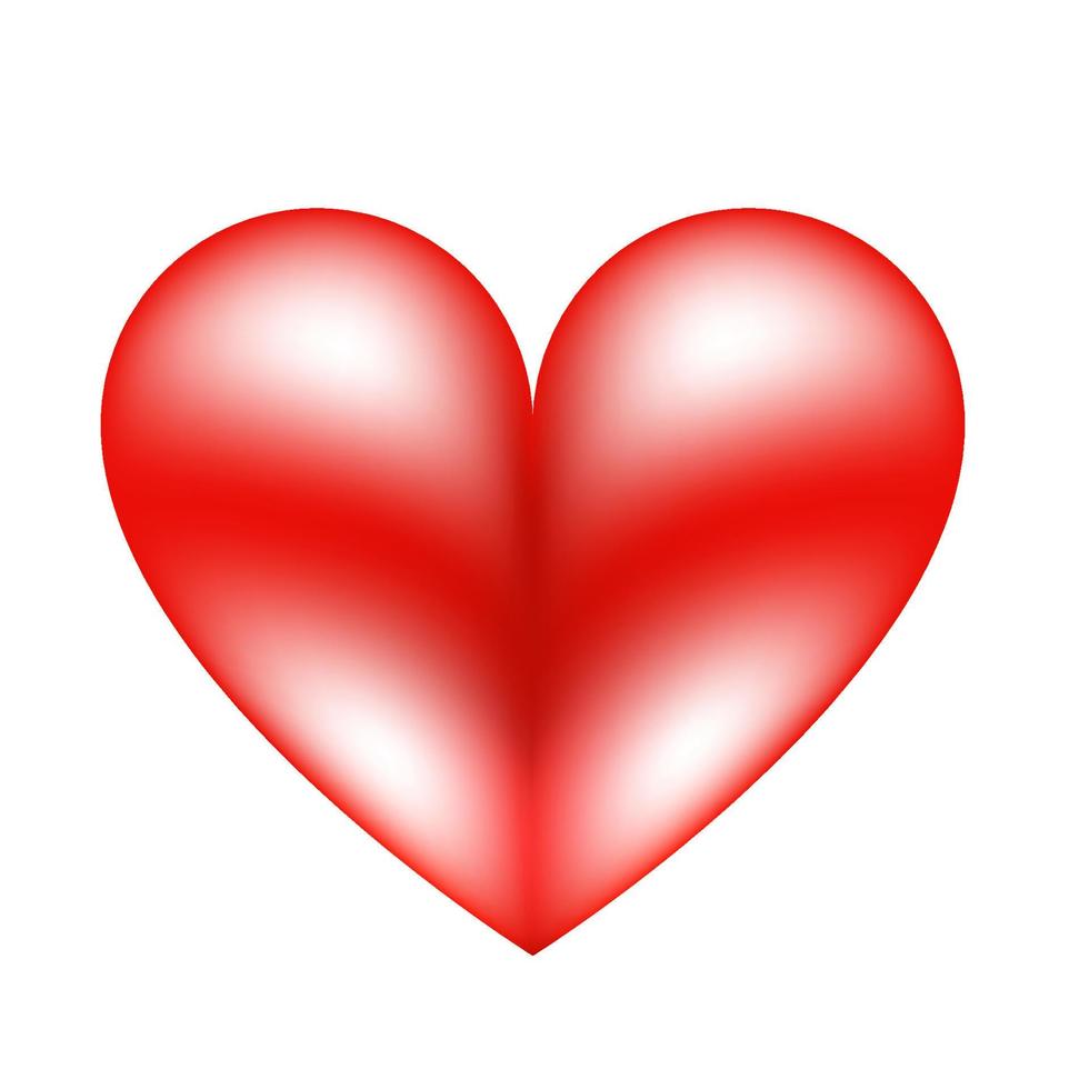 rood realistisch hart geïsoleerd op wit vector afbeelding