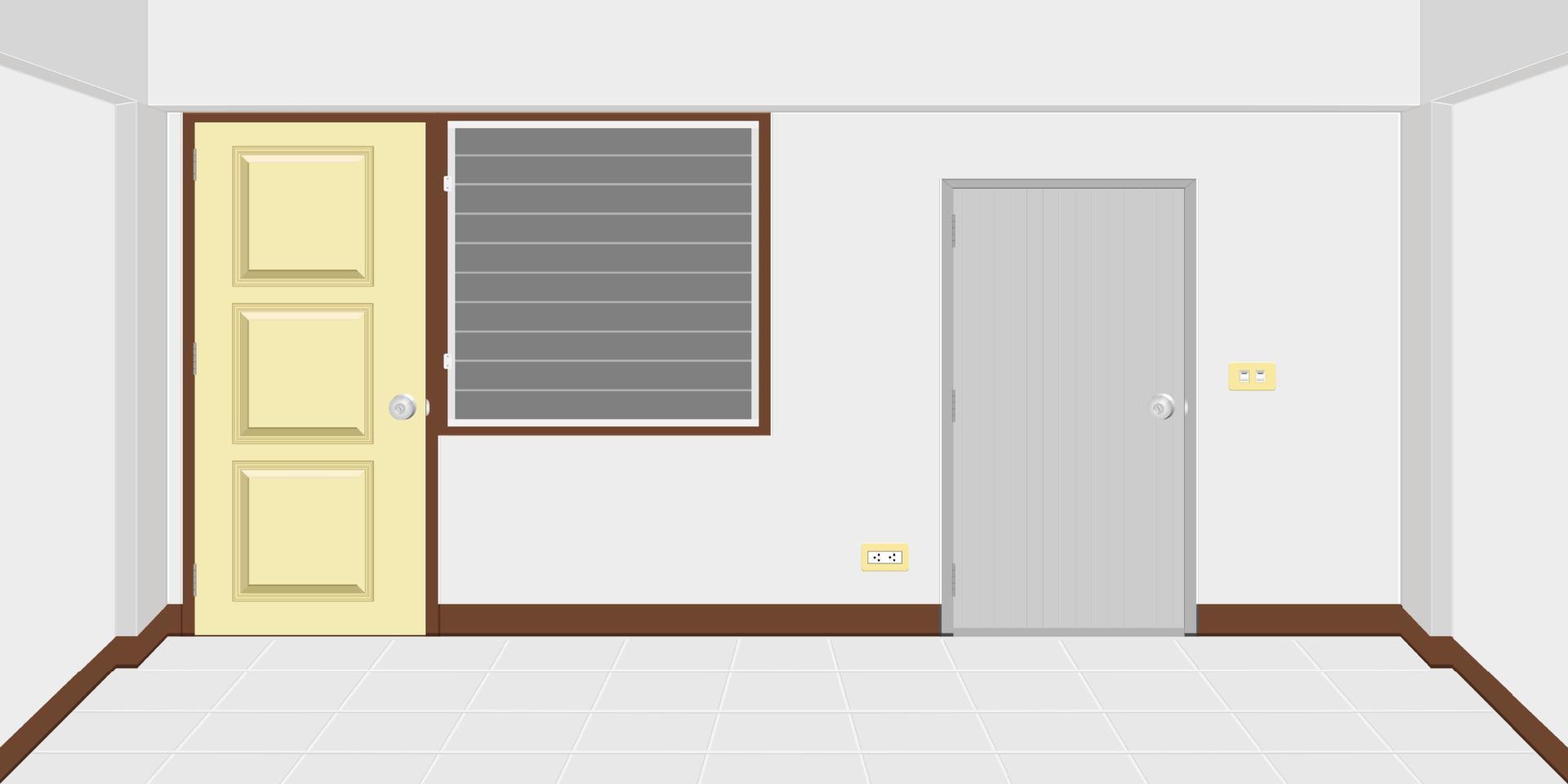 architectuur in appartement of huis kamer met toilet openslaande achterdeur. vector illustratie eps10