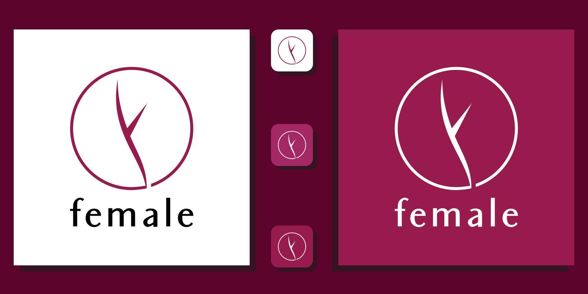vrouwelijk symbool brief initiaal alfabet roze abstract vrouwelijk meisje vrouw met app-sjabloon vector