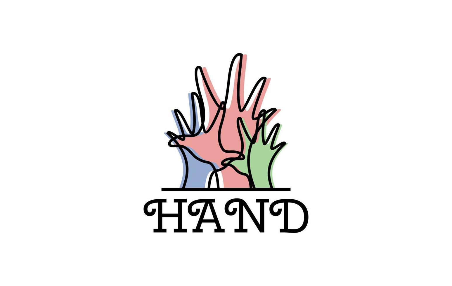 mooi handlijn logo-ontwerp vector