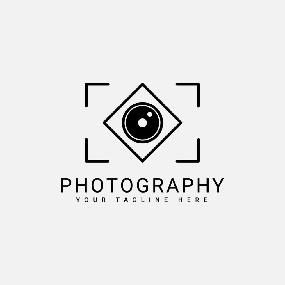 studio camera lens fotografie logo ontwerpsjabloon vector