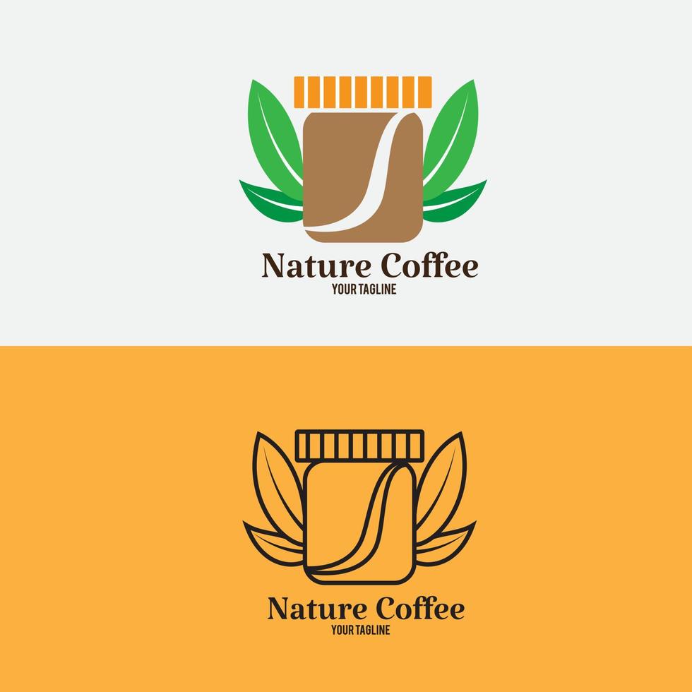 natuur koffie geweldig bedrijfslogo coffeeshop branding teken, identiteit en label café vector