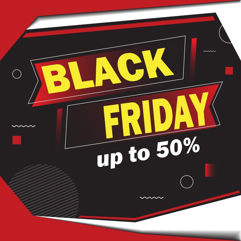 ontwerp black friday sale-bannersjabloon voor promotie op sociale media en website vector