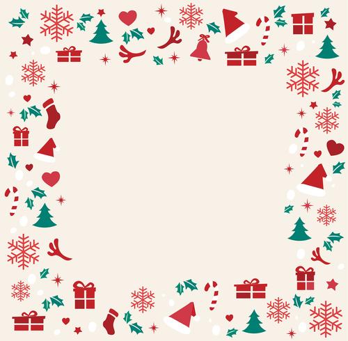 Kerstmiselementen met ruimtepatroon vectorillustratie als achtergrond vector