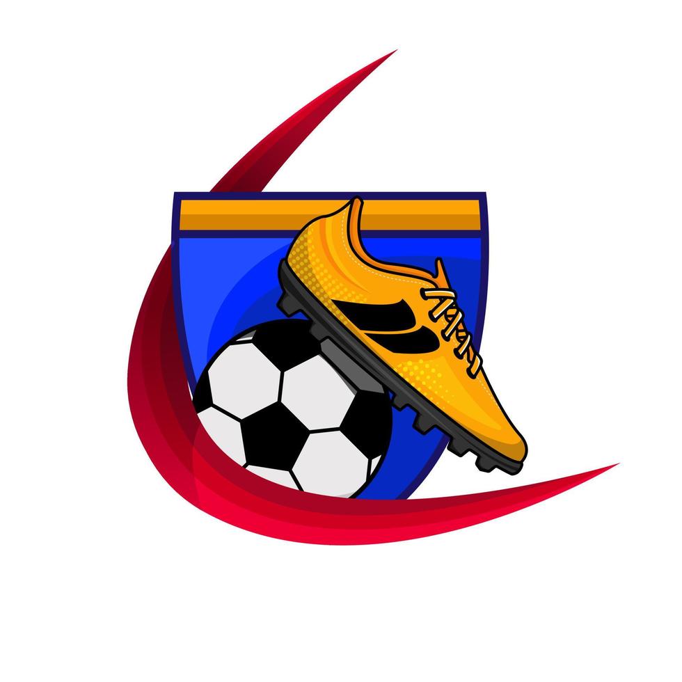 voetballogo of voetbalclubtekenbadge. voetballogo met vectorontwerp als achtergrond vector