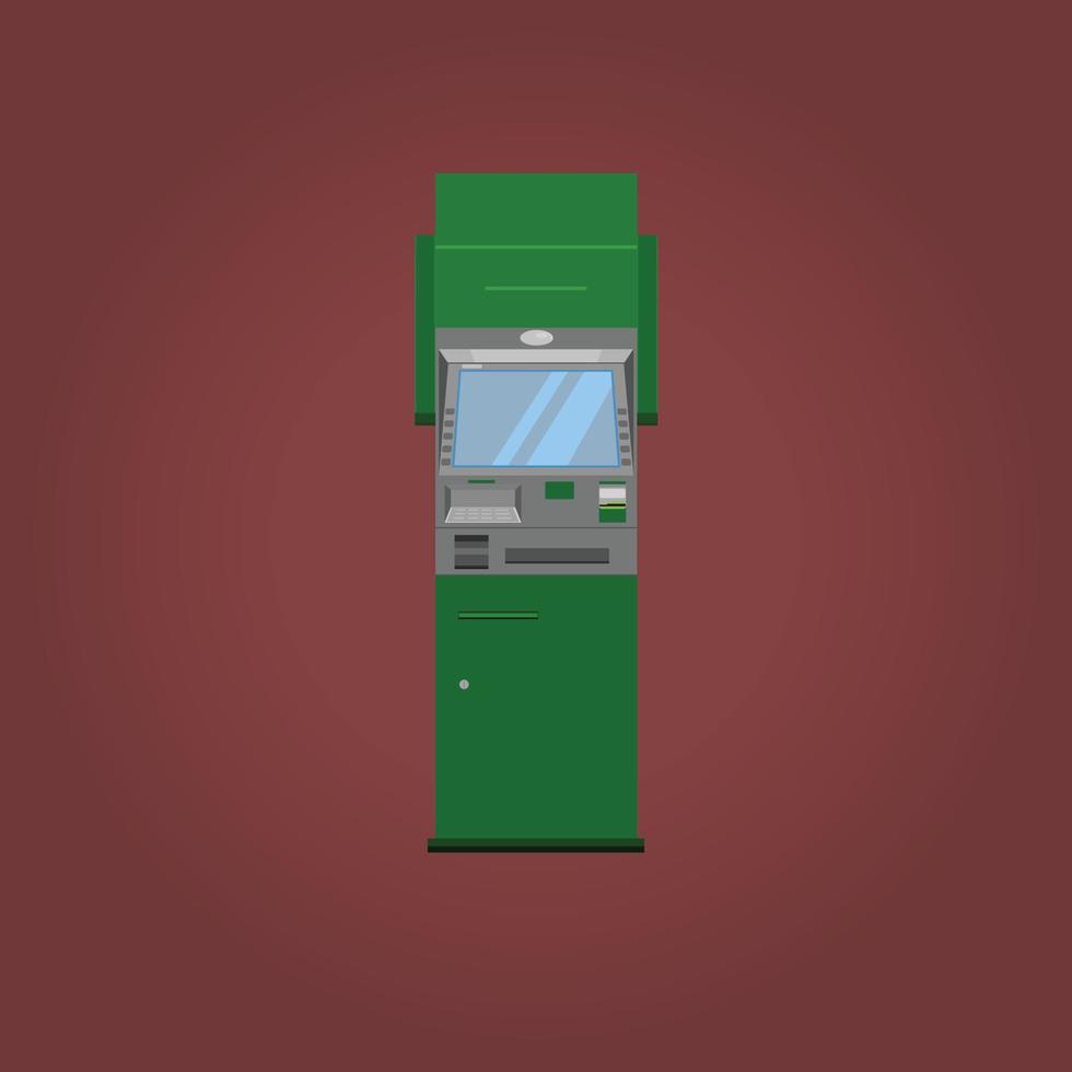 thai atm bank groen grijs dienst vector illustratie eps10