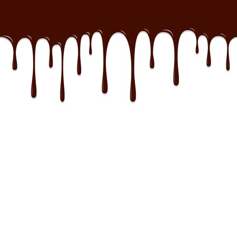 Chocolade laten vallen, chocolade achtergrond vectorillustratie vector