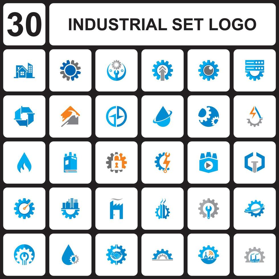 engineering industrieel set logo, industrie set logo vector