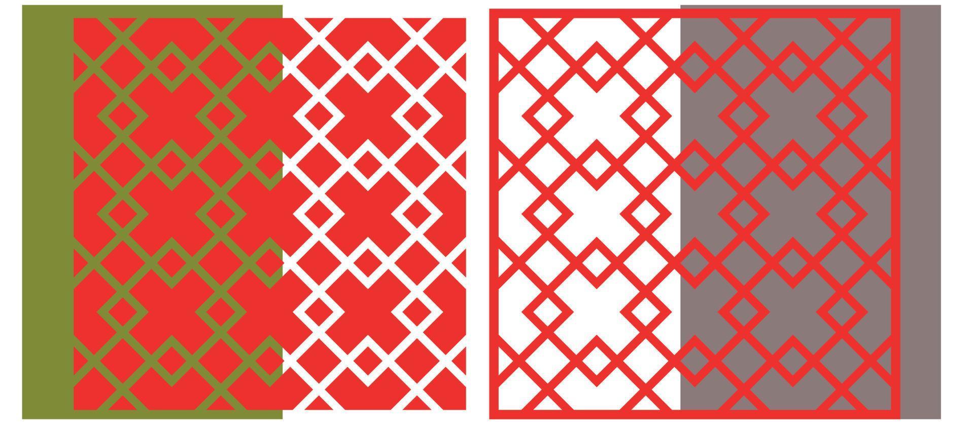 lasergesneden paneel. abstract geometrisch patroon met lijnen, ruiten, squares.engraving, papier knippen. stencil rooster ornaments.door cnc ontwerp. vector