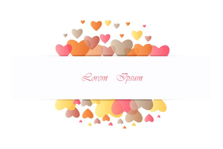 Ontwerp voor Valentine-dag met kleuren volledig hart op Witte achtergrond, vector