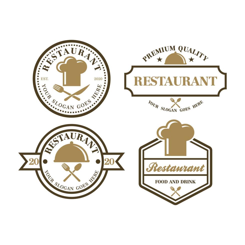 een set voedselvector, een set restaurantlogo vector