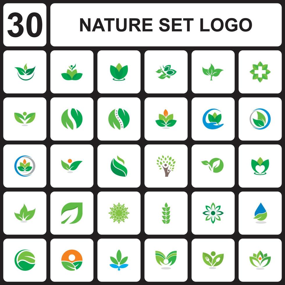 een set van milieuvectoren, natuurlogo vector