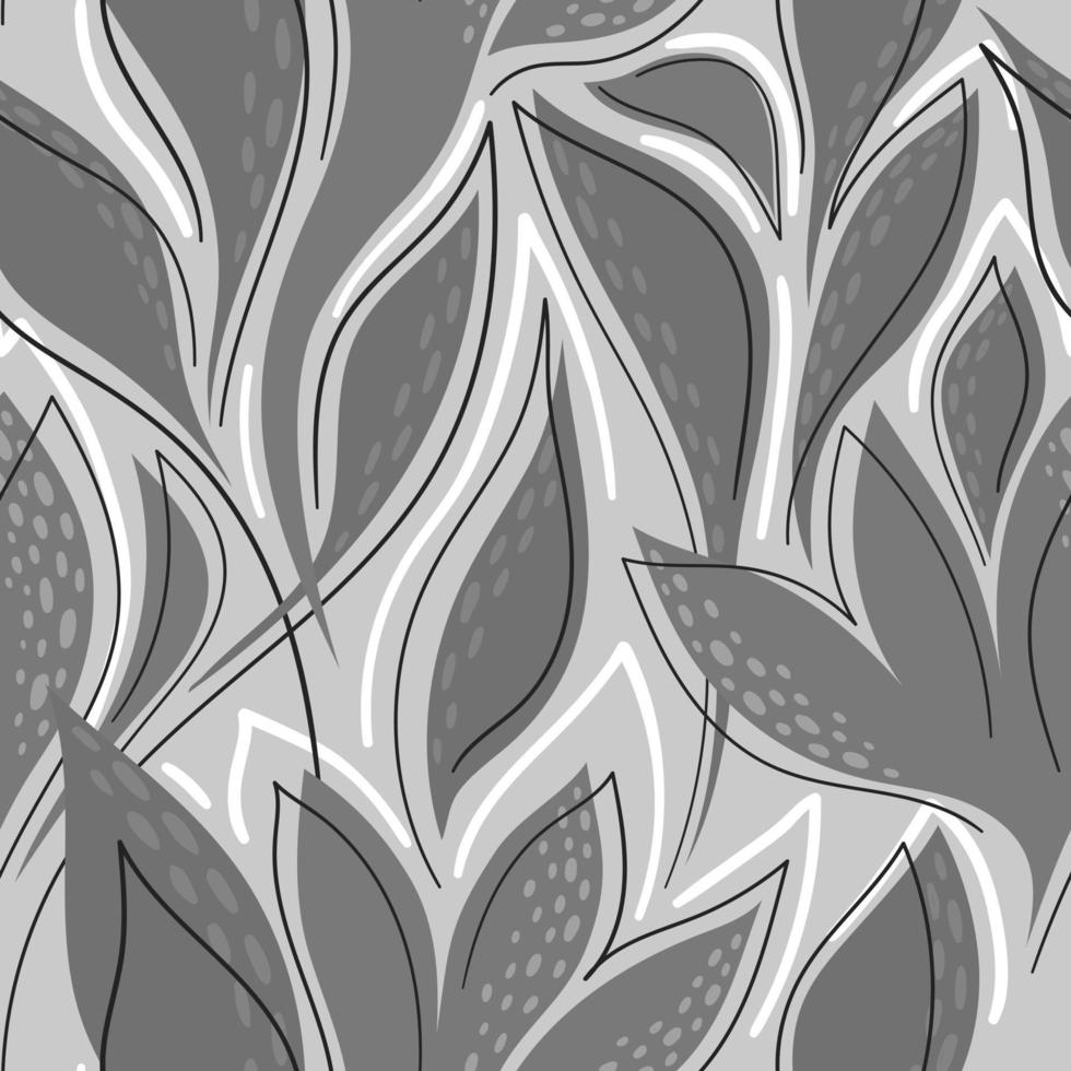 grijze naadloze vectorachtergrond met grijze abstracte bloemen vector