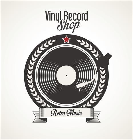 Vinyl platenwinkel retro grunge banner vector