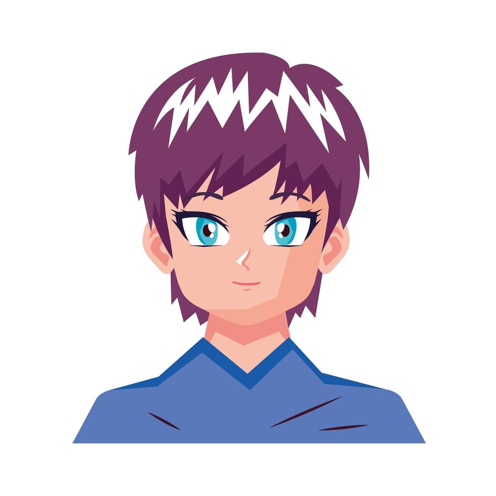 jongen anime karakter vector