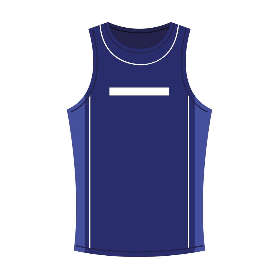 basketbal tanktop blauwe kleur, sport jersey blauwe kleur, op witte achtergrond vector