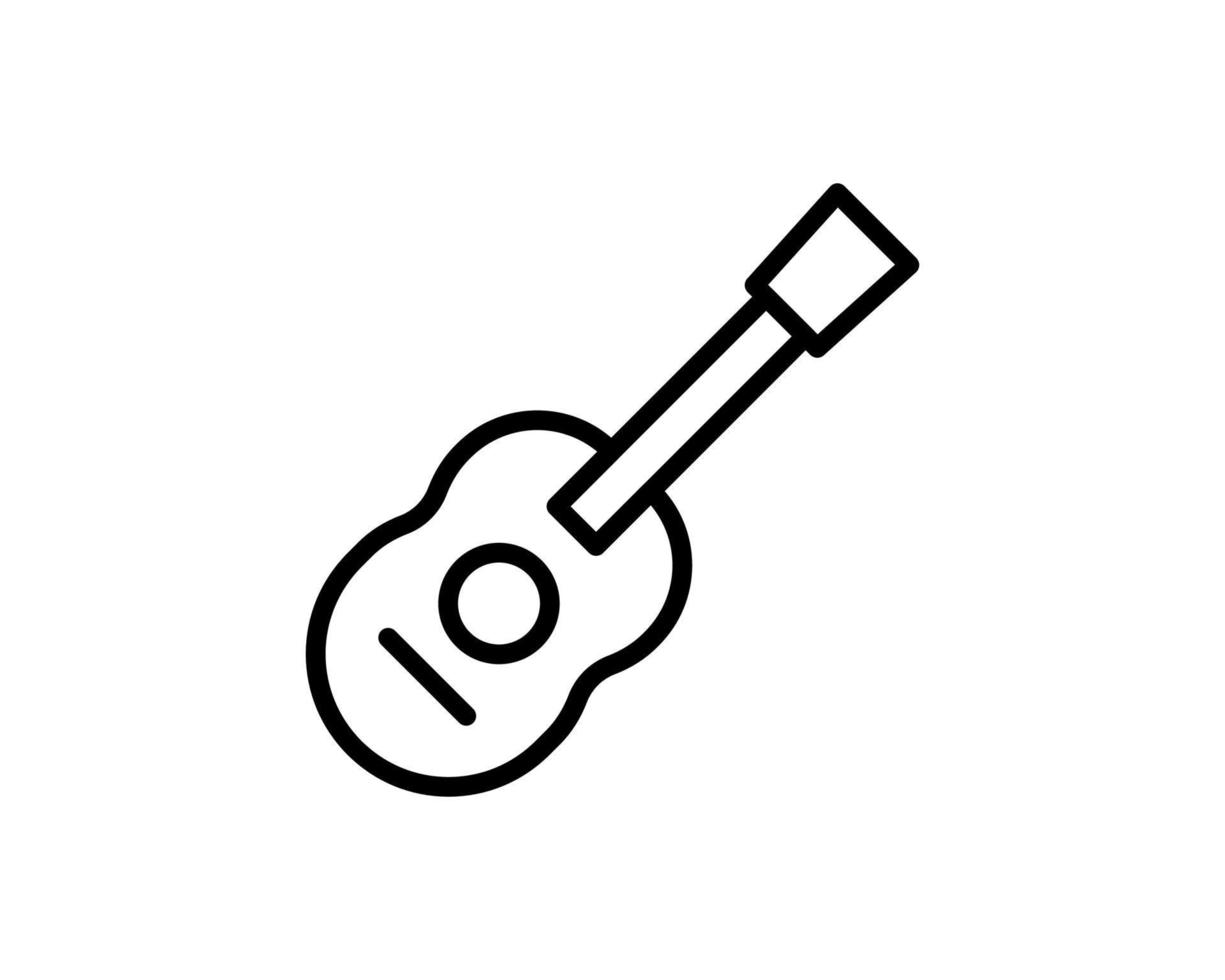 akoestische gitaar lijn icoon. lineair stijlteken voor mobiel concept en webdesign. gitaar muziekinstrument overzicht vector pictogram. symbool, logo afbeelding. pixel perfecte vectorafbeeldingen