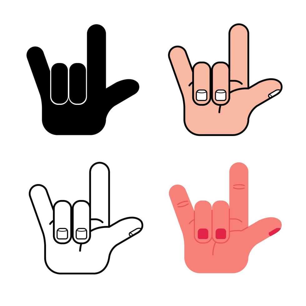 hand maken liefde symboolpictogram, logo set, vectorillustratie vector