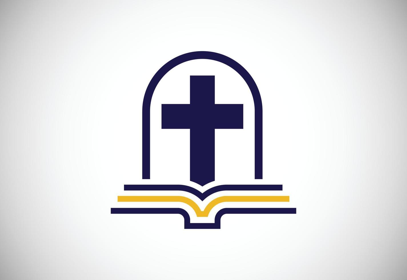 kerk logo. christelijke teken symbolen. het kruis van jezus vector