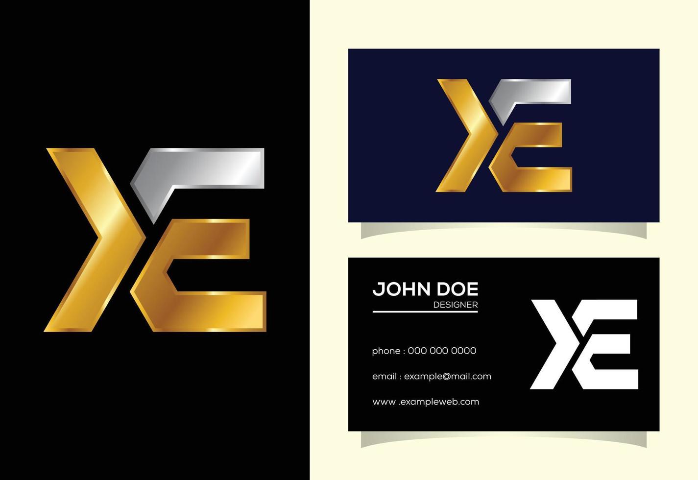 eerste monogram brief xe logo vector ontwerpsjabloon. grafisch alfabetsymbool voor bedrijfsidentiteit