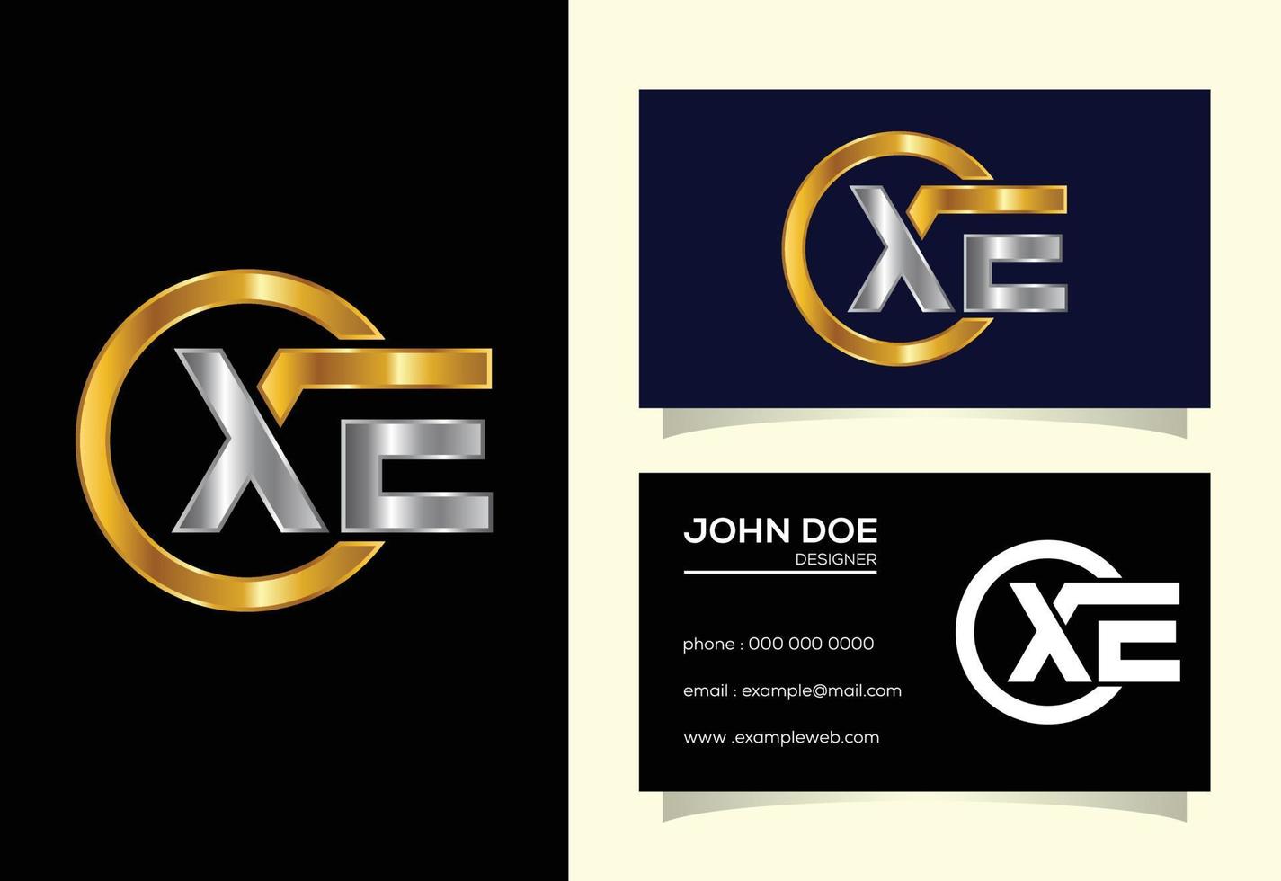 eerste monogram brief xe logo vector ontwerpsjabloon. grafisch alfabetsymbool voor bedrijfsidentiteit