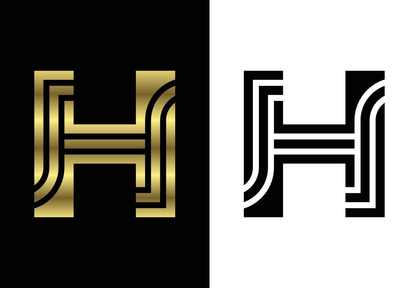 luxe aangepaste lijn letter h, grafisch alfabet symbool voor zakelijke identiteit vector