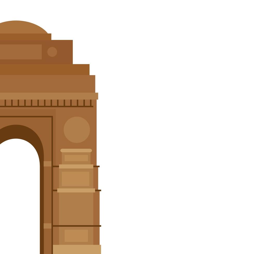 indiase poort, beroemd monument van india vector