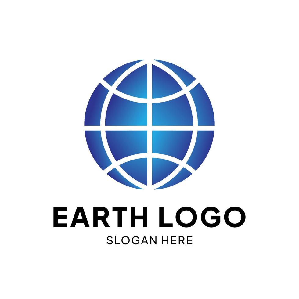 earth globe logo blauwe kleur vector. vector