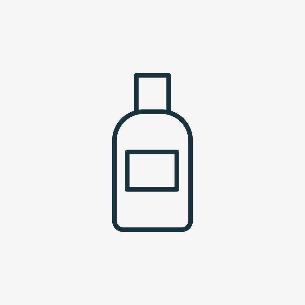 lotion, gel, shampoo, scrub voor haar plastic fles lijn icoon. container voor haarverzorgingsproducten lineair pictogram. pakket voor cosmetisch bad product icoon. geïsoleerde vectorillustratie. vector